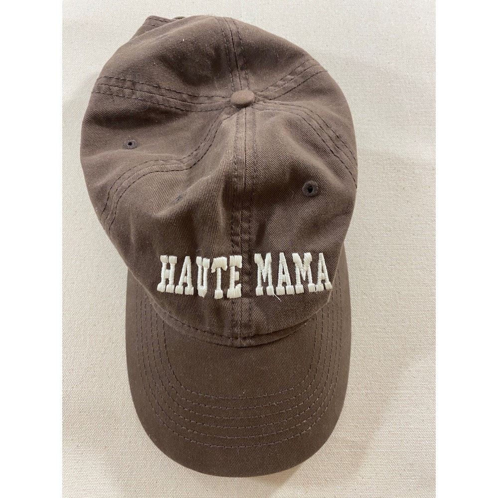 Haute Mama Embroidered Brown Baseball Cap Adjustable Cotton Dad Hat